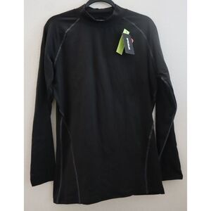 TSLA YUT22 Men's Sz L Black Thermal L/S Compression Base Layer Mock Neck Shirt